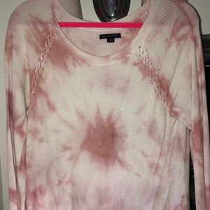 White pink ti dyed cardigan